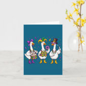 Funny Mardi Gras Carnival Silly Goose Mask Louisia Karte (Gelbe Blume)