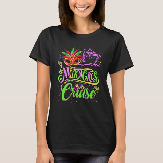 Funny Mardi Gras Cruise Cruising Mask Cruise Ship T-Shirt (Vorderseite)