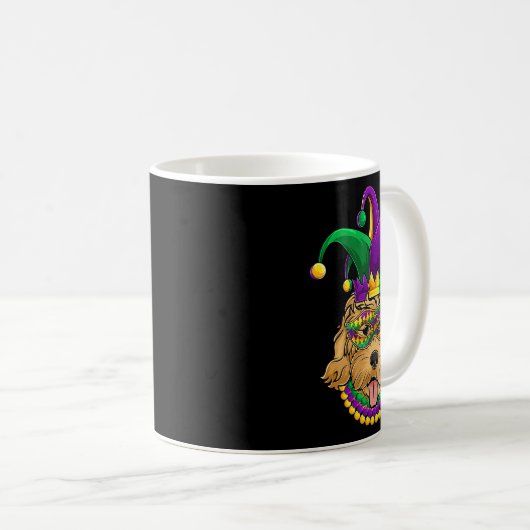 Funny Mardi Gras Dog Apparel Kaffeetasse (VorderseiteRechts)