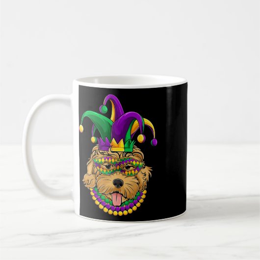 Funny Mardi Gras Dog Apparel Kaffeetasse (Links)
