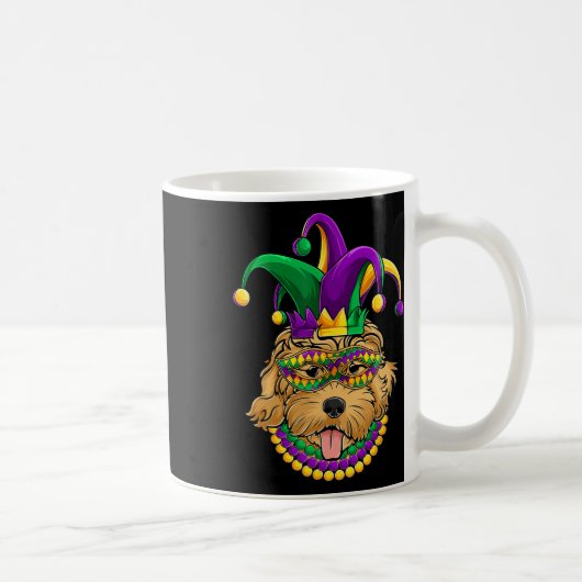 Funny Mardi Gras Dog Apparel Kaffeetasse (Rechts)