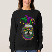 Funny Mardi Gras Dog Apparel, Shih Tzu Dog Mom Dad Sweatshirt (Vorderseite)