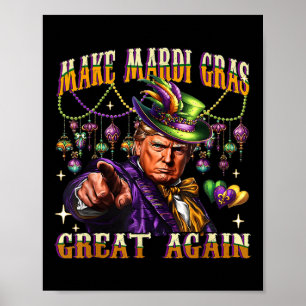 Funny Mardi Gras Donald Trump Mardi Gras American Poster