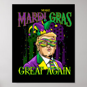 Funny Mardi Gras Donald Trump Mardi Gras American Poster
