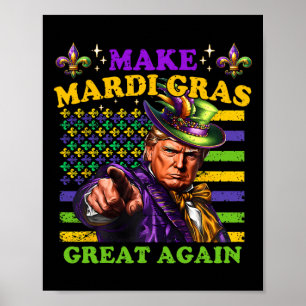 Funny Mardi Gras Donald Trump Mardi Gras American Poster