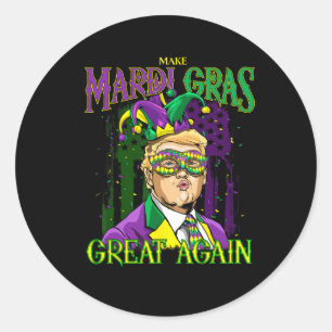 Funny Mardi Gras Donald Trump Mardi Gras American Runder Aufkleber