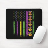 Funny Mardi Gras Ducks Usa Flag Beads Rubber Duck Mousepad (Mit Mouse)