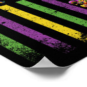 Funny Mardi Gras Ducks Usa Flag Beads Rubber Duck Poster (Ecke)