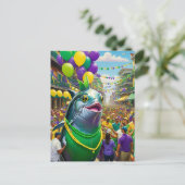 Funny Mardi Gras Fish Postkarte (Stehend Vorderseite)
