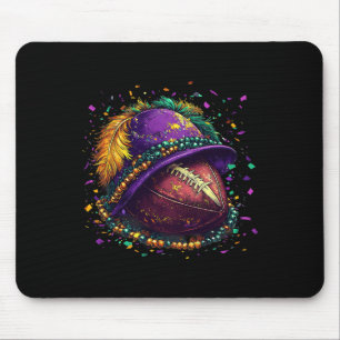 Funny Mardi Gras Footbyll Beads New Orleans Men Wo Mousepad