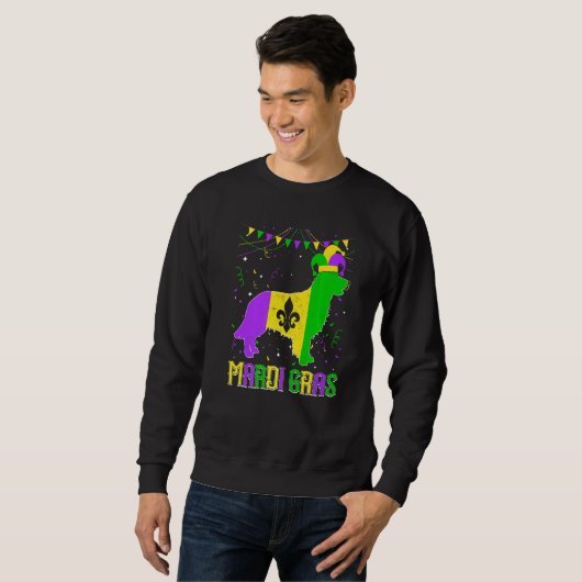 Funny Mardi Gras Golden Retriever Dog Dad Mom Mard Sweatshirt (Vorne ganz)