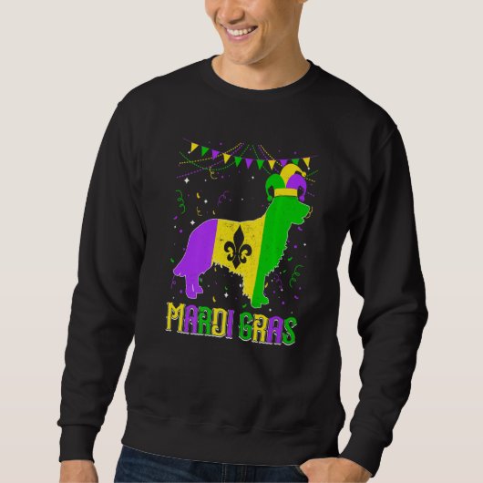 Funny Mardi Gras Golden Retriever Dog Dad Mom Mard Sweatshirt (Vorderseite)