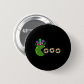 Funny Mardi Gras Hat Eating King Cakes - Mardi Gra Button (Vorne & Hinten)