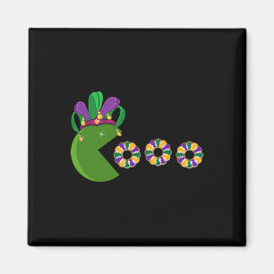 Funny Mardi Gras Hat Eating King Cakes - Mardi Gra Magnet