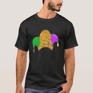 Funny Mardi Gras Jester Hat Clown Party Kostüm T-Shirt