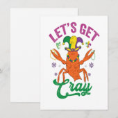 Funny Mardi Gras Lasst uns Cray Crayfish Geschenk  Einladung (Vorne/Hinten)