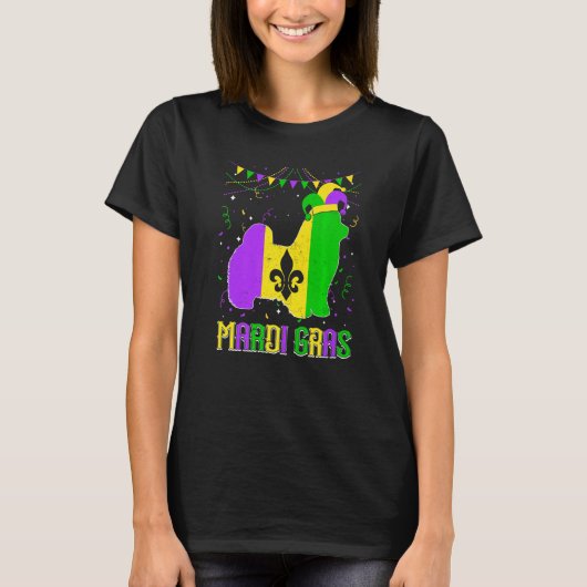 Funny Mardi Gras Maltese Dog Dad Mom Mardi Gras Pr T-Shirt (Vorderseite)