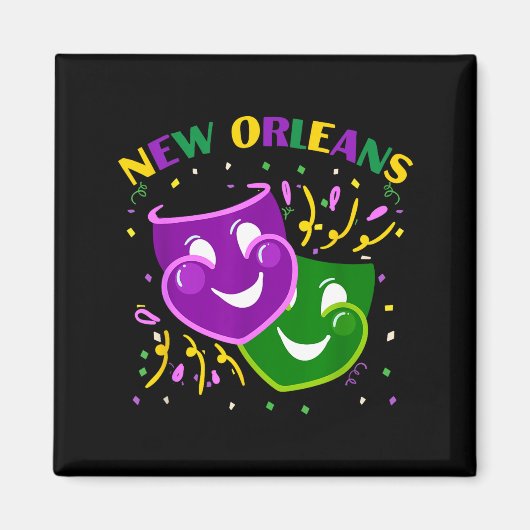 Funny Mardi Gras Mask Louisiana New Orleans Carniv Magnet (Vorne)