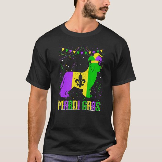 Funny Mardi Gras Newfoundland Dog Dad Mom Mardi Gr T-Shirt (Vorderseite)
