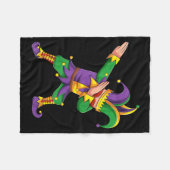 Funny Mardi Gras Outfit Dabbing Jester New Orleans Fleecedecke (Vorderseite (Horizontal))