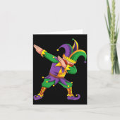 Funny Mardi Gras Outfit Dabbing Jester New Orleans Karte (Vorderseite)