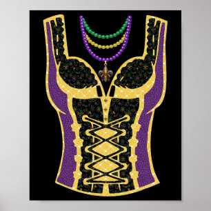 Funny Mardi Gras Outfit Kostümmaske Bekleidung für Poster