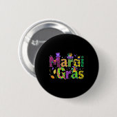Funny Mardi Gras Parade Costume Jester Hat New Orl Button (Vorne & Hinten)