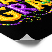 Funny Mardi Gras Parade Jester Hat Beads Men Women Poster (Ecke)