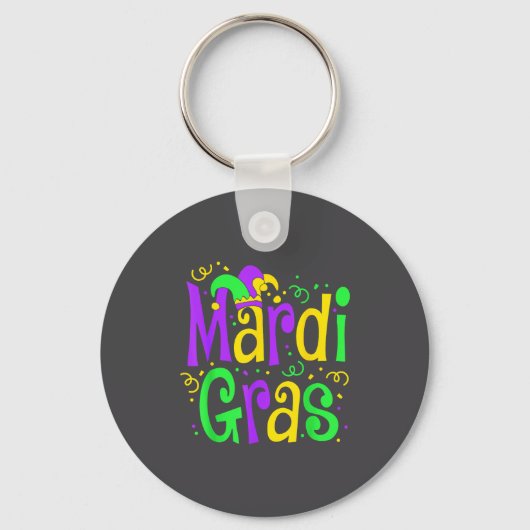 Funny Mardi Gras Parade Outfit Jester Hat Men Wome Schlüsselanhänger (Vorderseite)