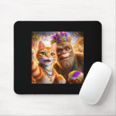 Funny Mardi Gras Selfie Cat Bigfoot Quote _1 Mousepad (Mit Mouse)