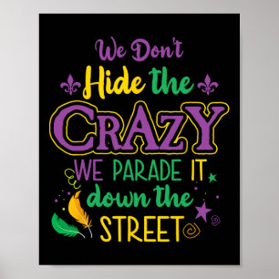 Funny Mardi Gras Wir verbergen keine verrückte Par Poster