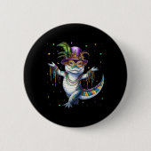 Funny Mardigator Mardi Gras Alligator Tanzkarn Button (Vorderseite)
