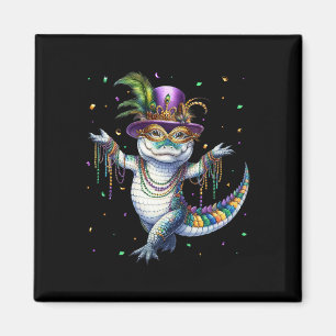Funny Mardigator Mardi Gras Alligator Tanzkarn Magnet