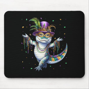 Funny Mardigator Mardi Gras Alligator Tanzkarn Mousepad