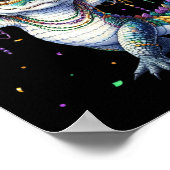 Funny Mardigator Mardi Gras Alligator Tanzkarn Poster (Ecke)