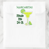 Funny Margaritas ließ mich das machen Quadratischer Aufkleber (Tasche)