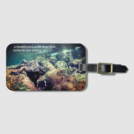 Funny Marine iguana Unterwasser Gepäckanhänger (Vorderseite (Horizontal))