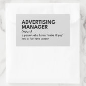 Funny Marketing Manager Definition Rechteckiger Aufkleber (Tasche)