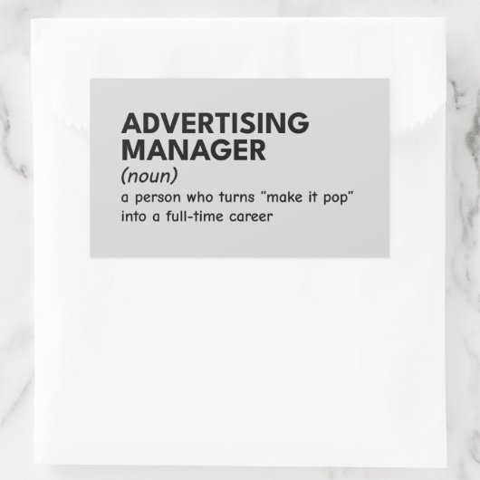 Funny Marketing Manager Definition Rechteckiger Aufkleber (Tasche)