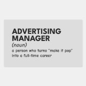 Funny Marketing Manager Definition Rechteckiger Aufkleber (Vorderseite)