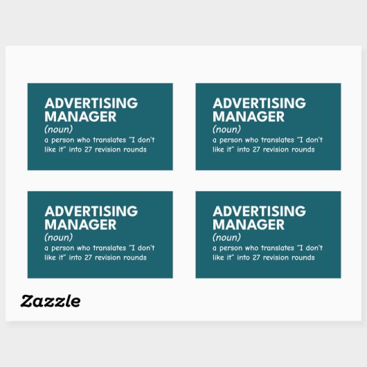 Funny Marketing Manager Definition Rechteckiger Aufkleber (Blatt)