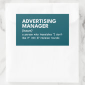 Funny Marketing Manager Definition Rechteckiger Aufkleber (Tasche)