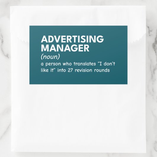 Funny Marketing Manager Definition Rechteckiger Aufkleber (Tasche)