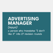 Funny Marketing Manager Definition Rechteckiger Aufkleber (Vorderseite)