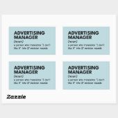 Funny Marketing Manager Definition Rechteckiger Aufkleber (Blatt)