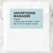 Funny Marketing Manager Definition Rechteckiger Aufkleber (Tasche)