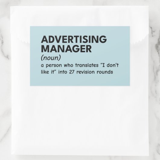 Funny Marketing Manager Definition Rechteckiger Aufkleber (Tasche)