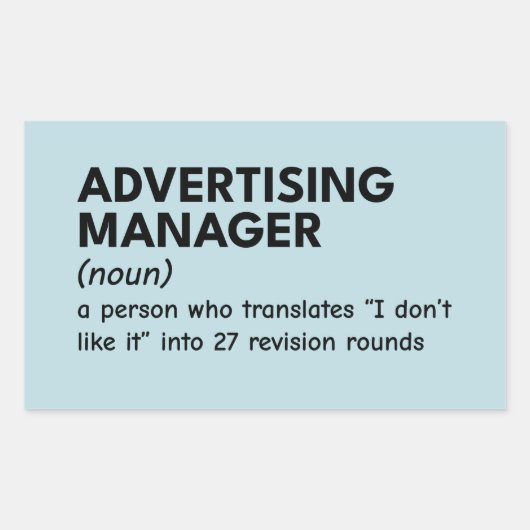 Funny Marketing Manager Definition Rechteckiger Aufkleber (Vorderseite)