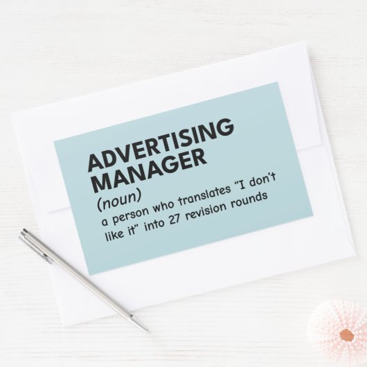 Funny Marketing Manager Definition Rechteckiger Aufkleber (Umschlag)