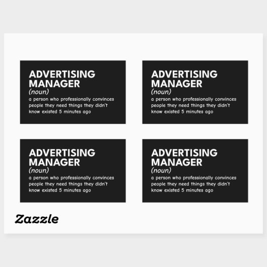 Funny Marketing Manager Definition Rechteckiger Aufkleber (Blatt)